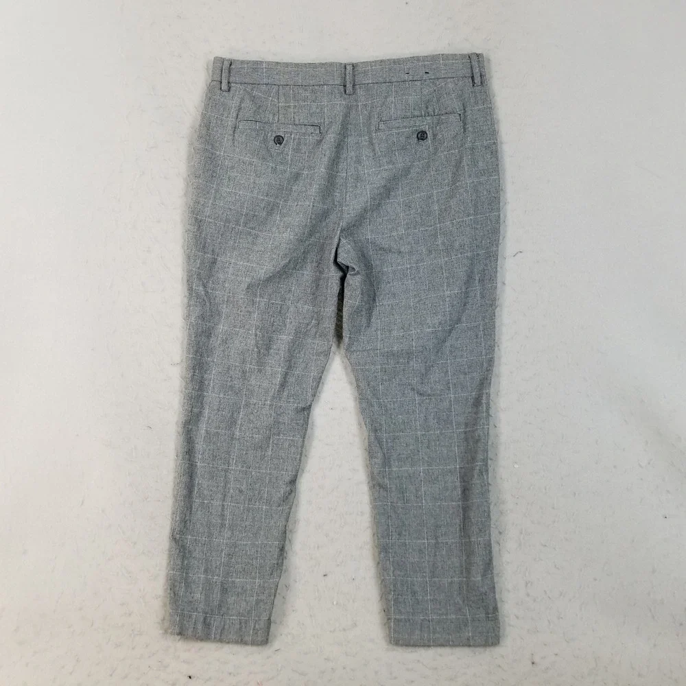 Banana Republic Pants Mens 34x27 Grey Windowpane Slim-Tapered Fit Chino Trousers